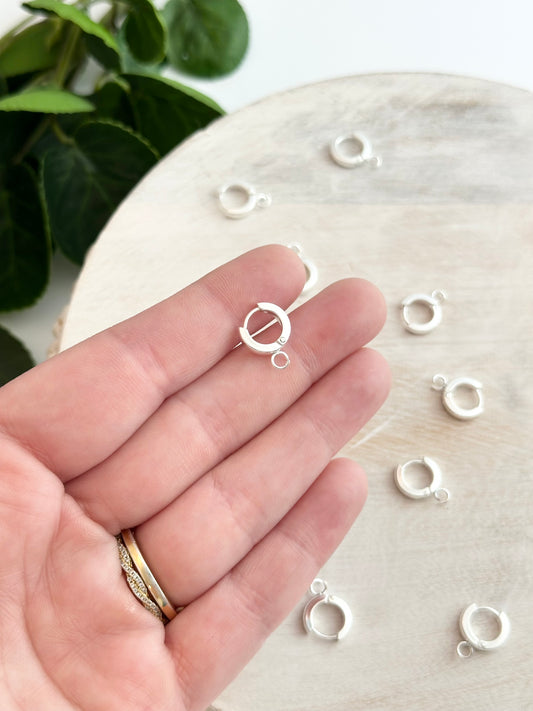 Chunky Huggie Leverback Earring Hoop with Loop - Gold or Silver (10pc)