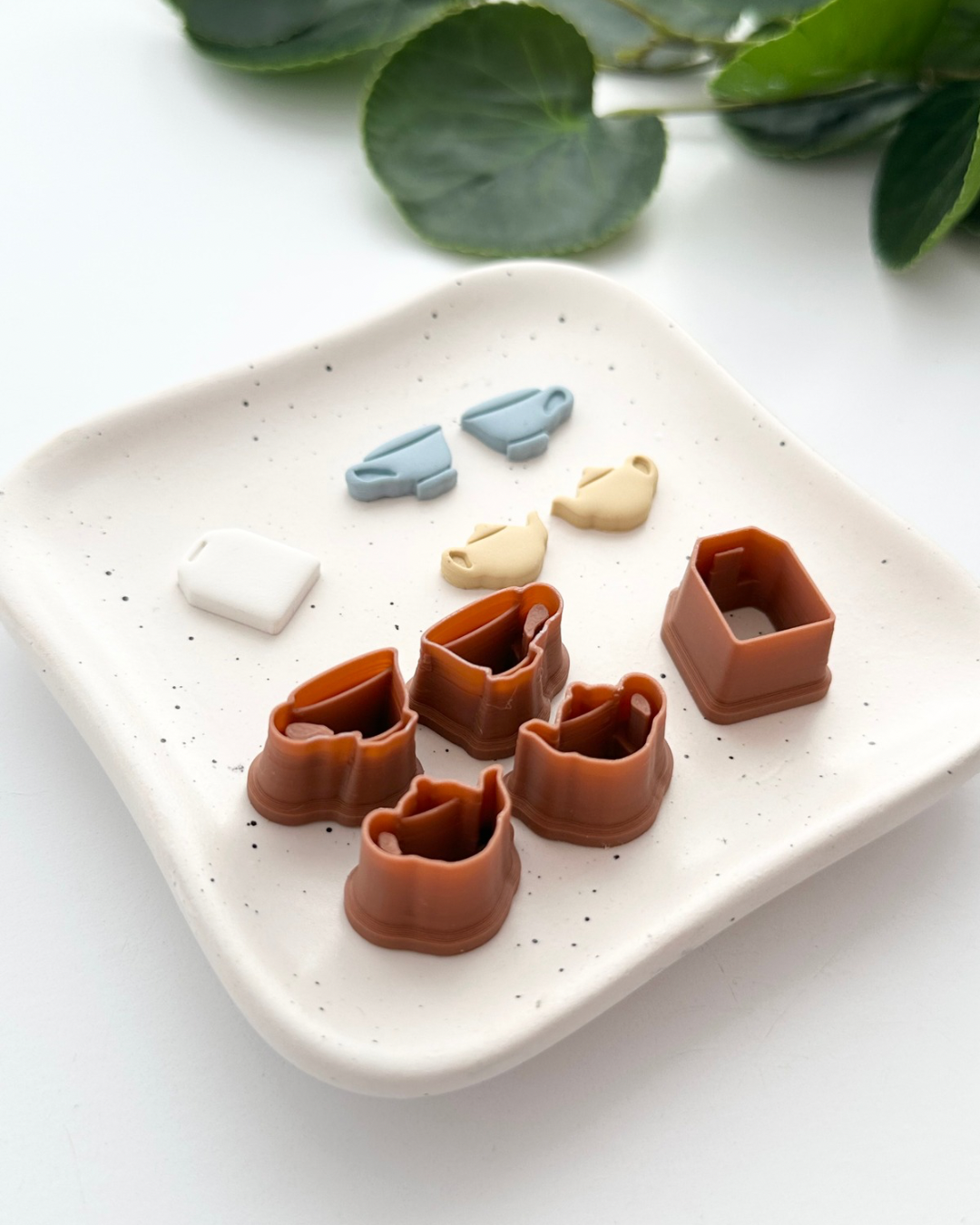 Tea Party Middle Stud Pack (5pc) | Polymer Clay Cutter