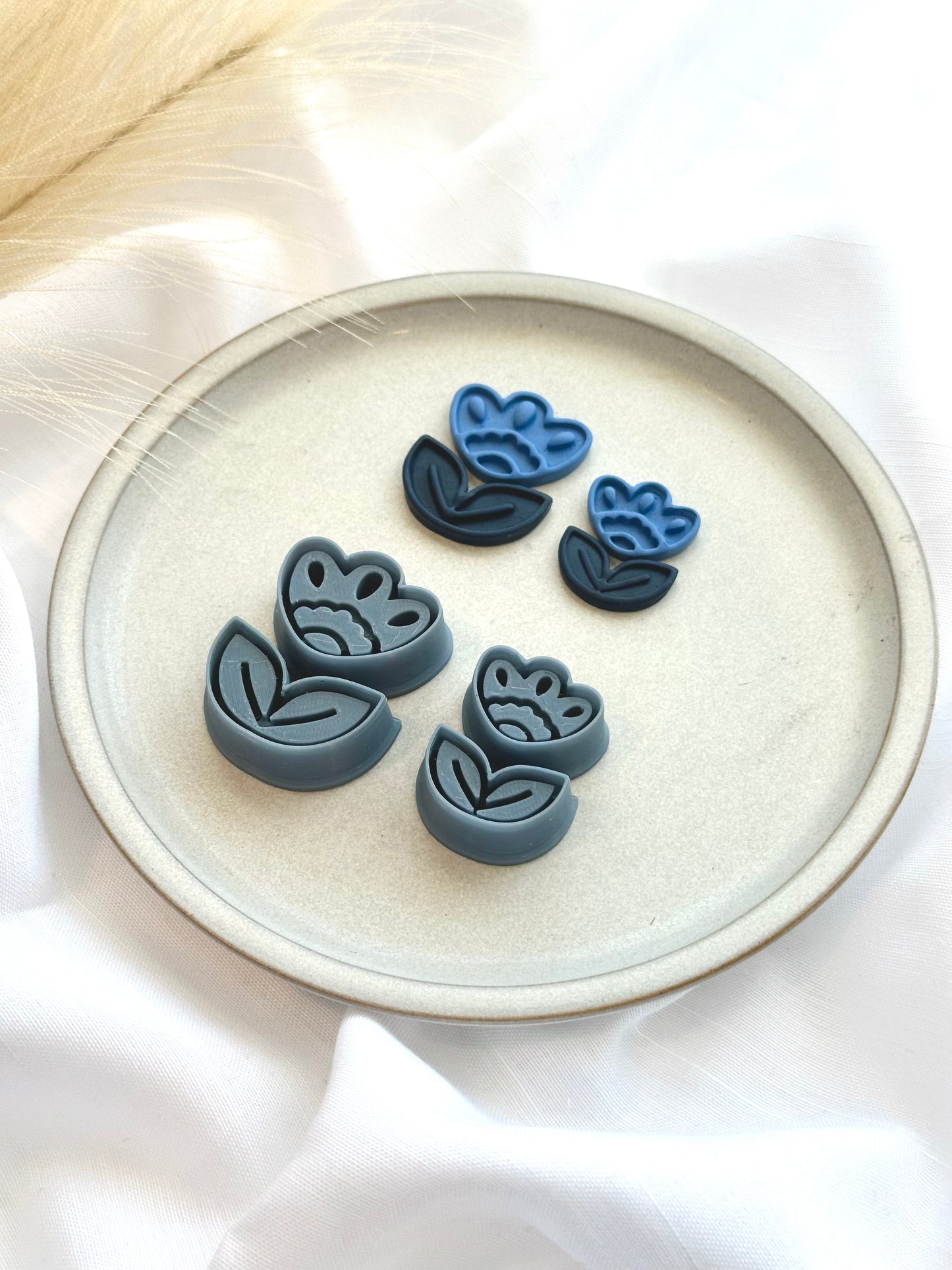 Debossed Tulips & Leaves | Polymer Clay Cutter