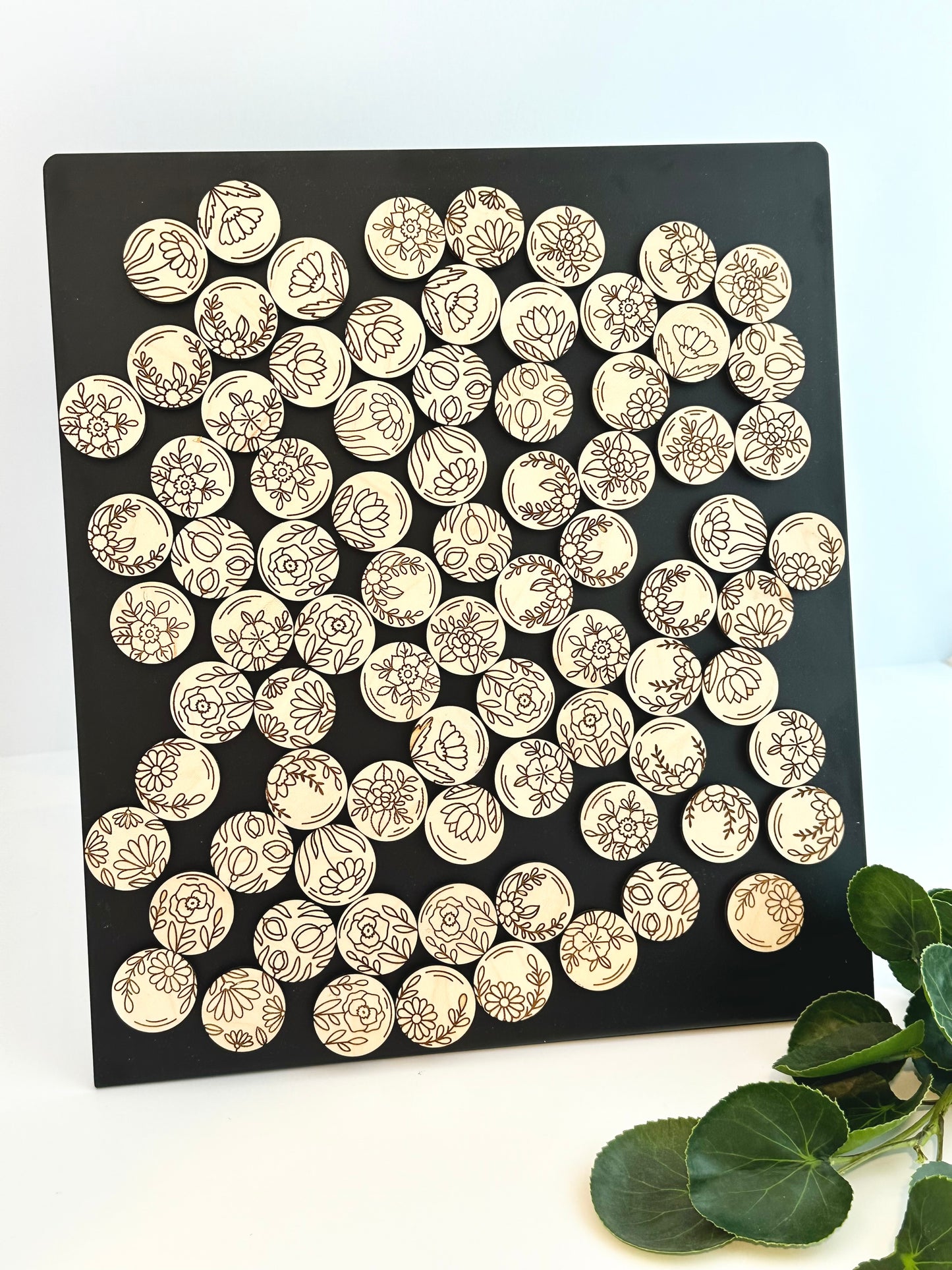Mini Floral Engraved Wood Magnets | Multiple Styles