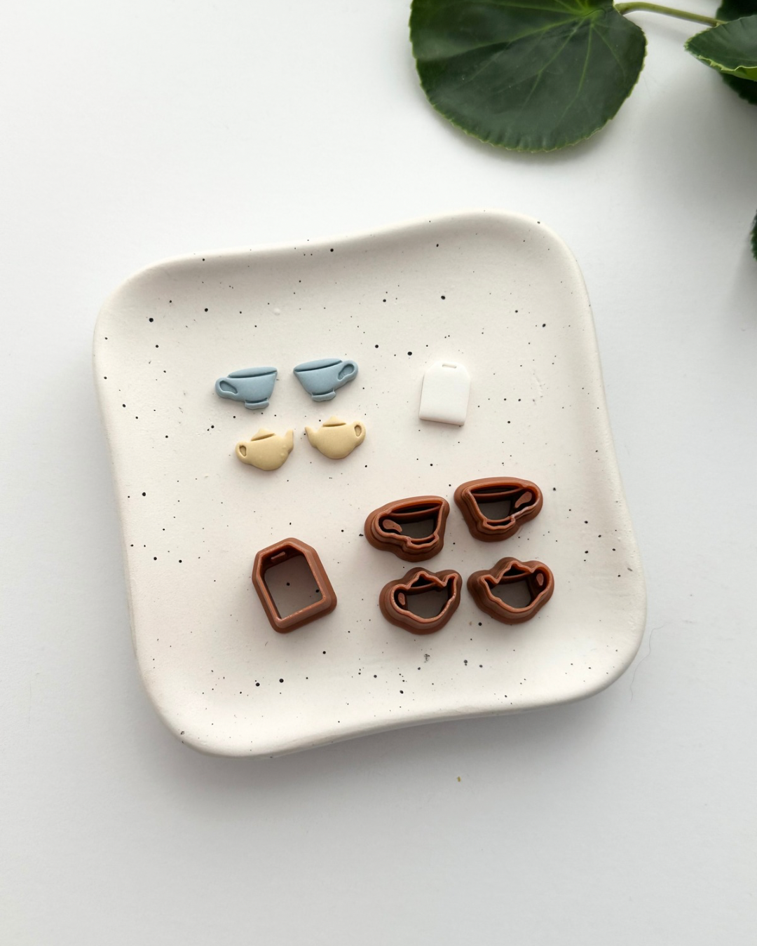 Tea Party Little Stud Pack (5pc) | Polymer Clay Cutter