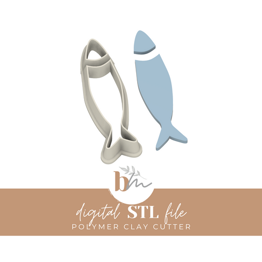 2pc Sardine Fish | Digital STL File | Polymer Clay Tools & Cutters