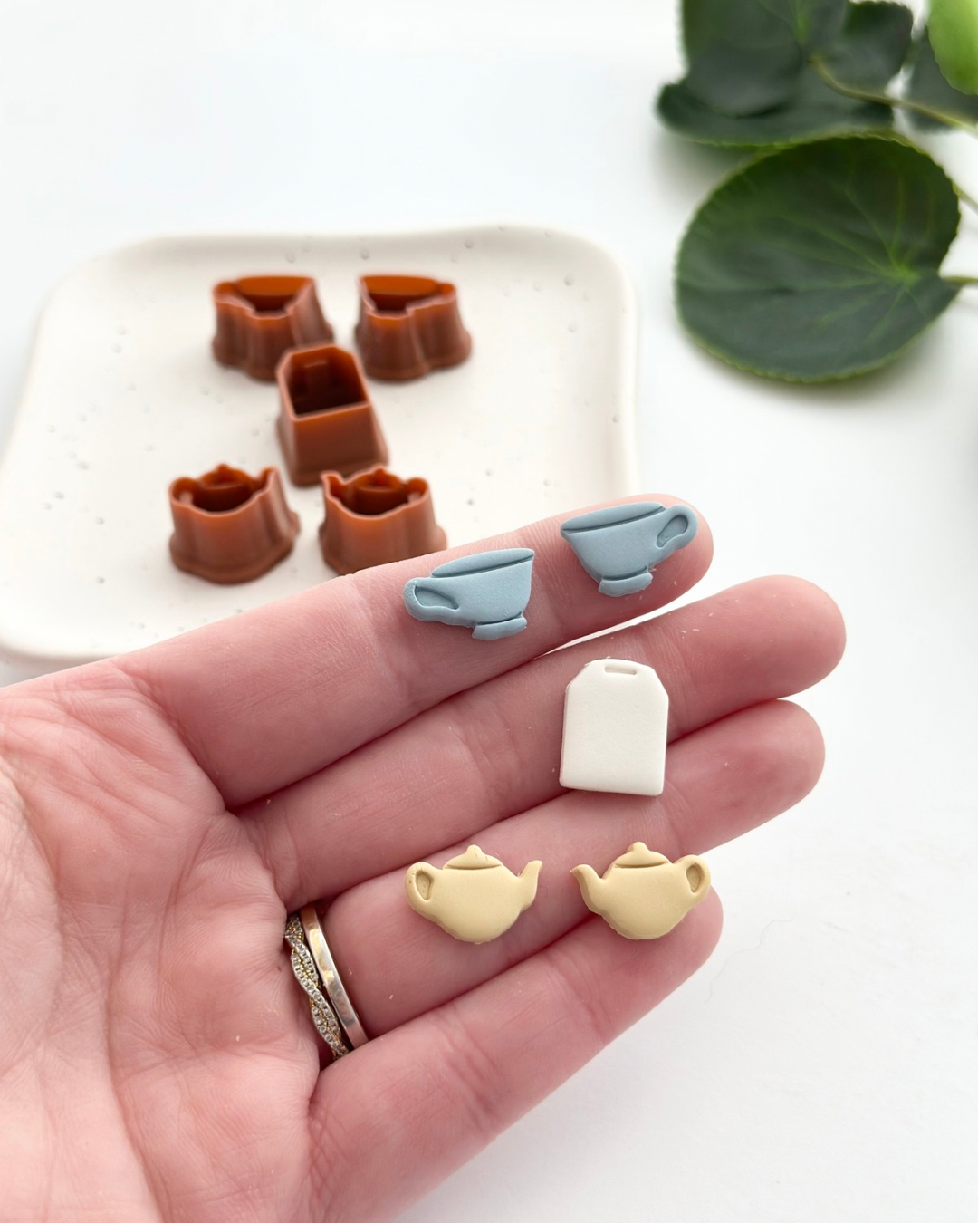 Tea Party Middle Stud Pack (5pc) | Polymer Clay Cutter