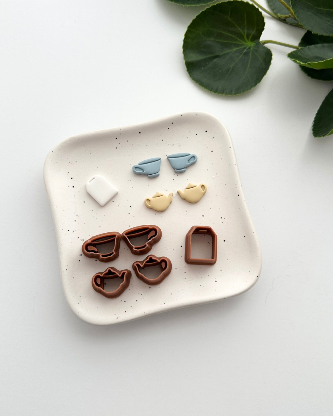 Tea Party Middle Stud Pack (5pc) | Polymer Clay Cutter