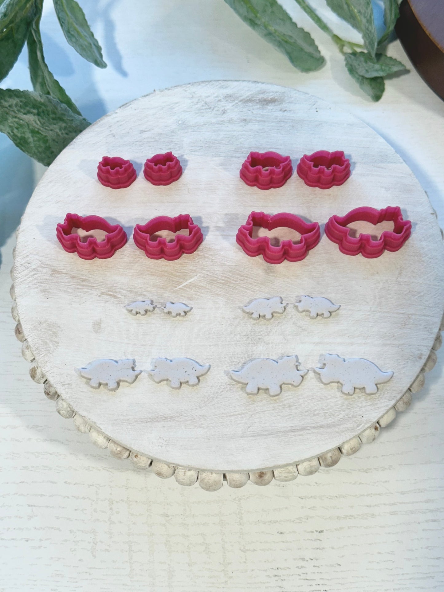 Triceratops Dinosaur (Mirror Set) | Polymer Clay Cutter