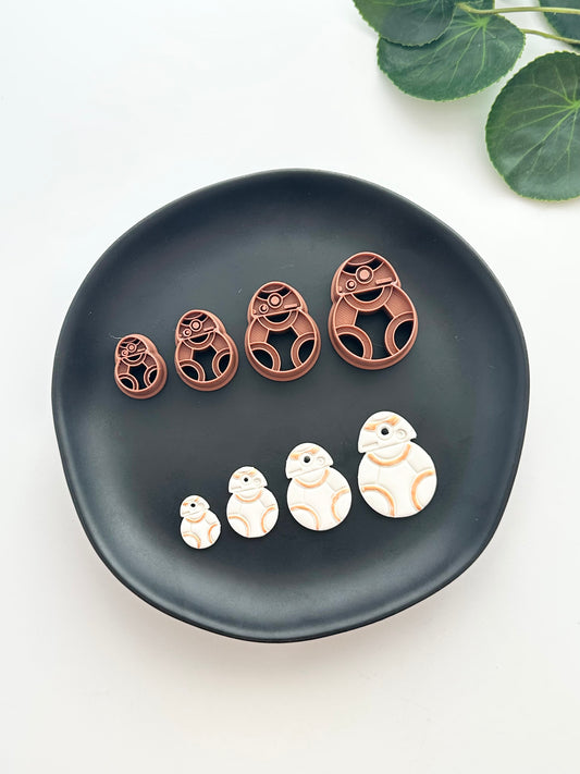 Orange and White Rolling Robot | Polymer Clay Cutter