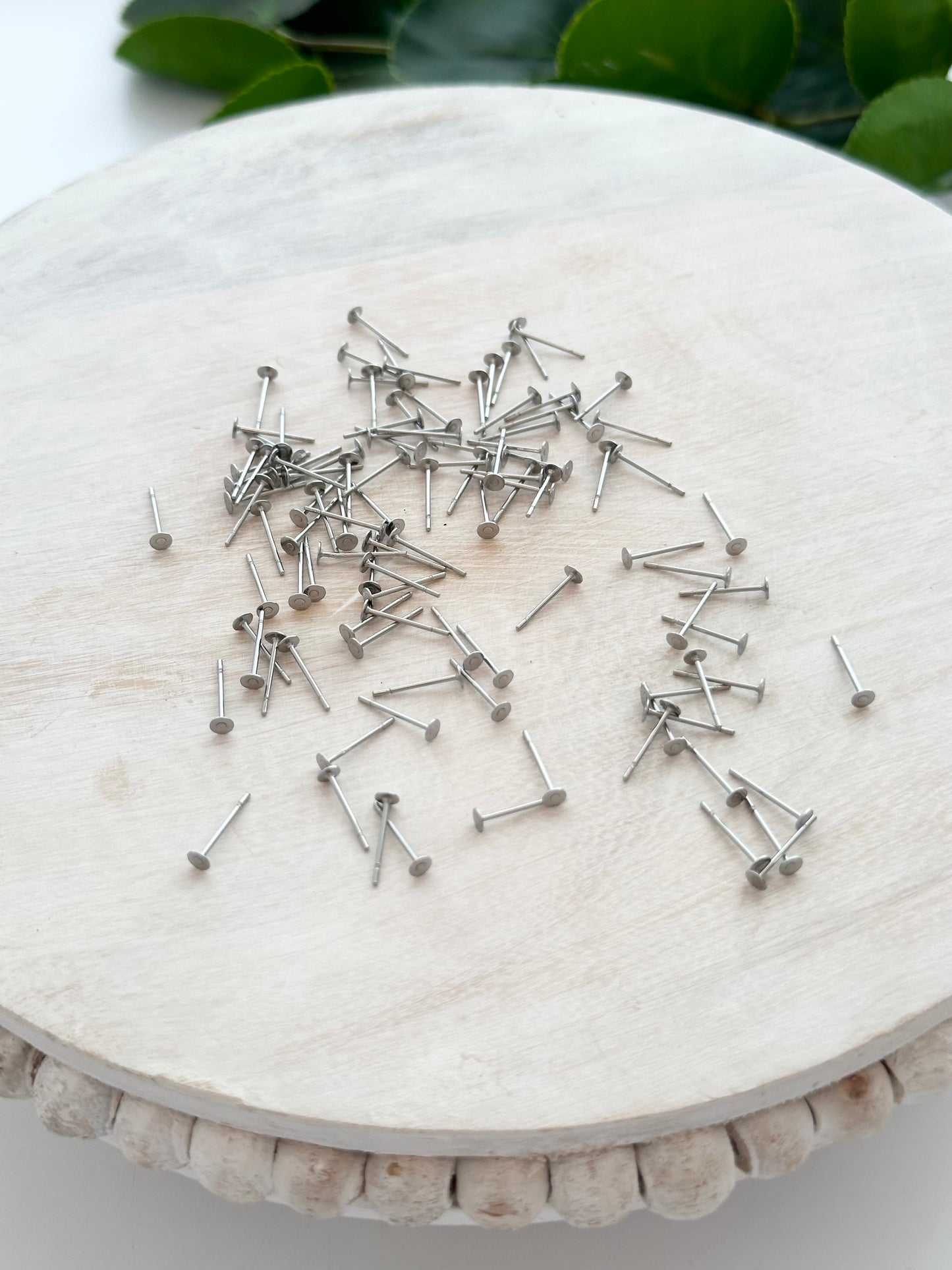 Flat Stud Earring Posts - 3mm (50pc)