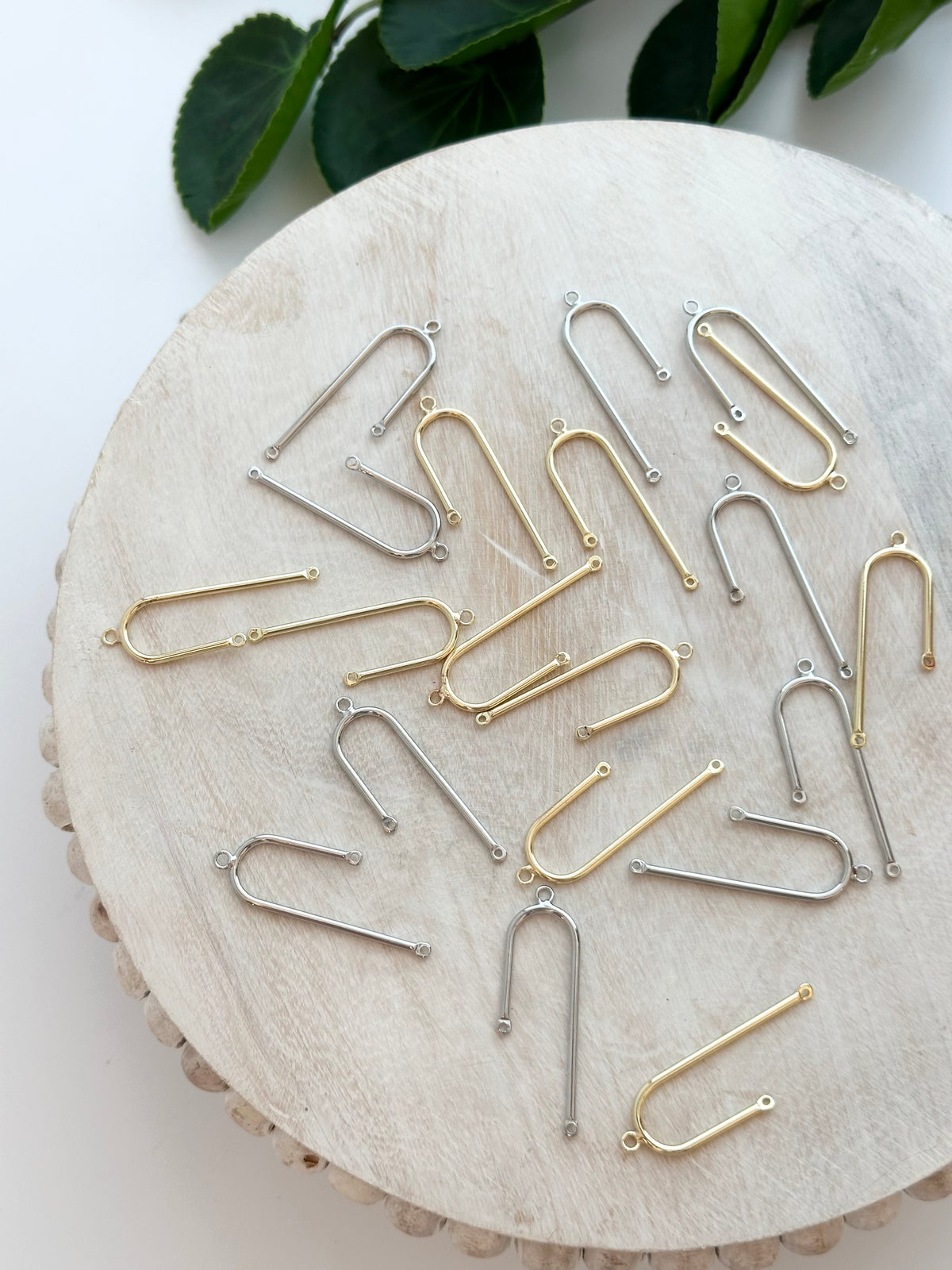 Asymmetrical Double Drop Arch Connector Charm - Gold or Silver (10pc)