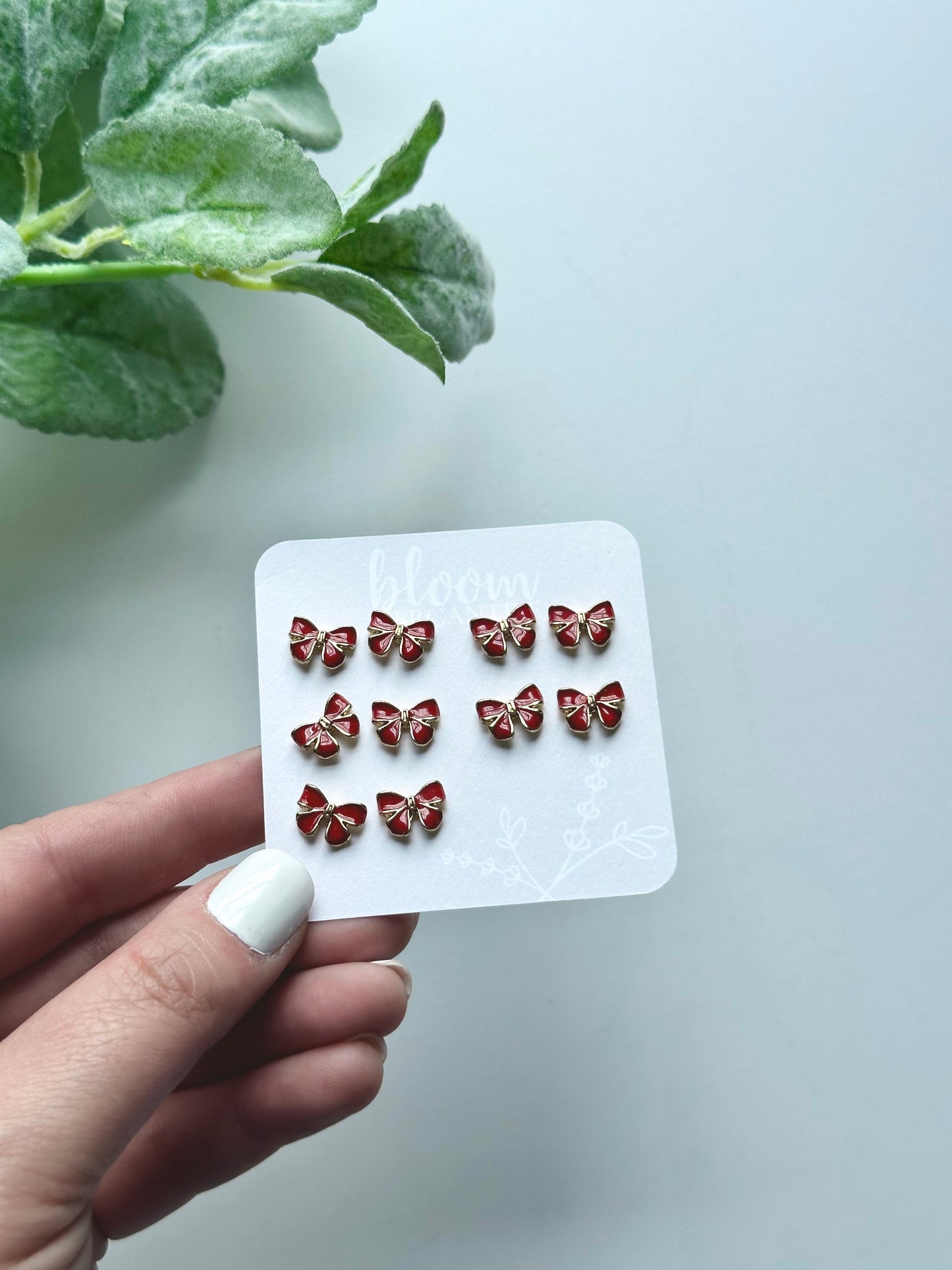 Red Bows | Add-On Stud Packs (5 pair)