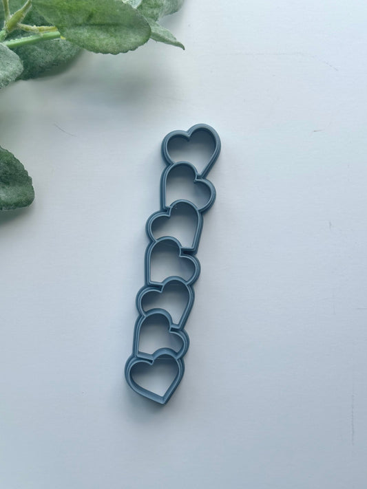 Stacked Hearts Bookmark | Polymer Clay Cutter