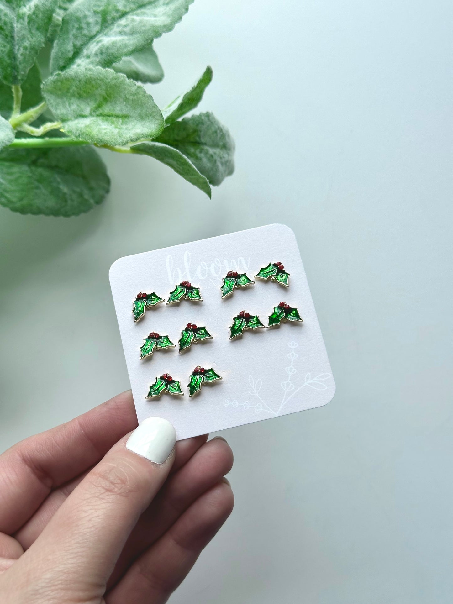 Enamel Holly | Add-On Stud Packs (5 pair)