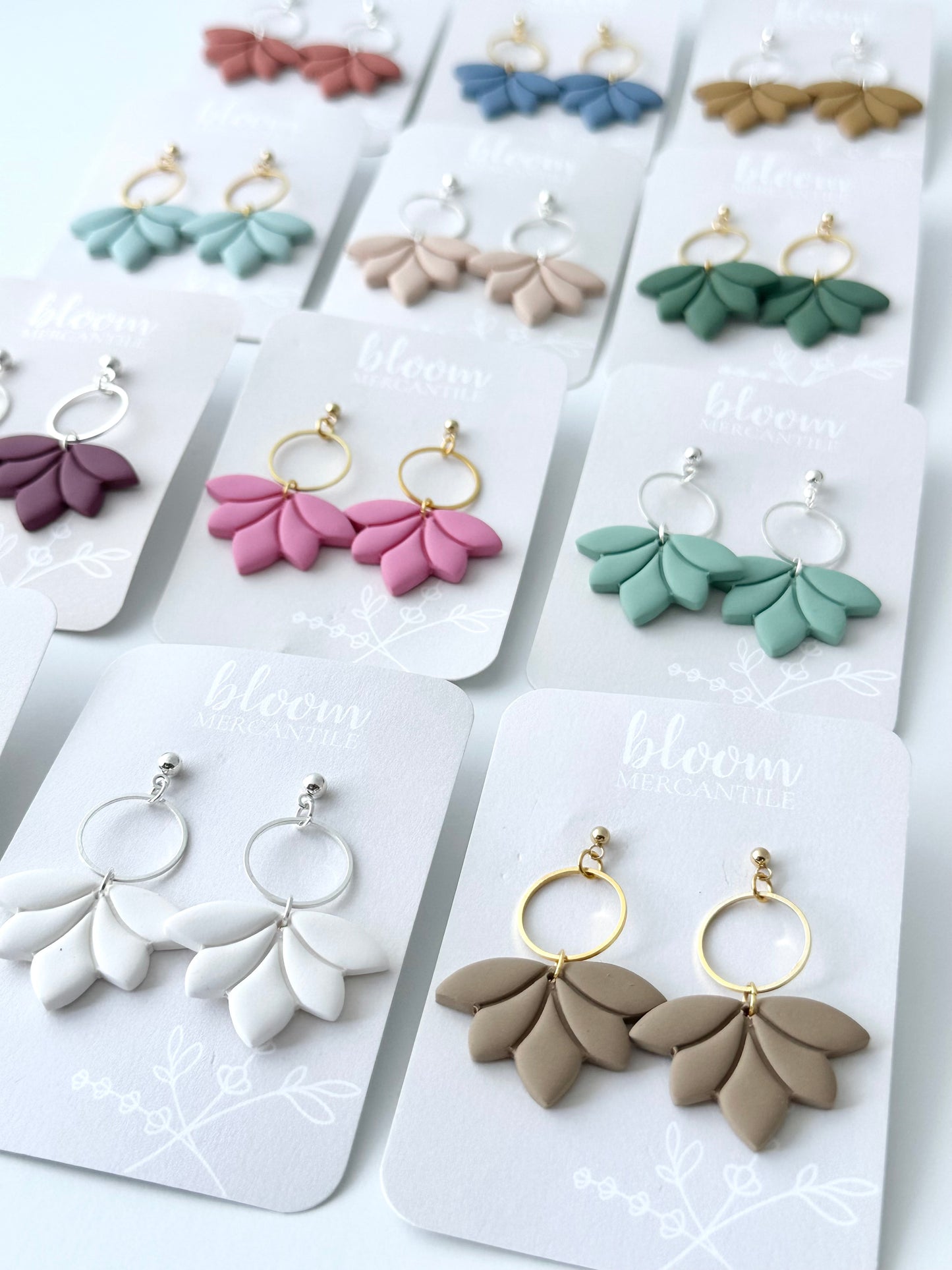Embossed Floral Lotus Spray | Polymer Clay Cutter