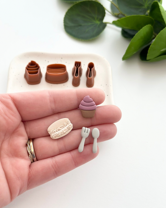 Desserts Biggie Stud Pack (4pc) | Polymer Clay Cutter