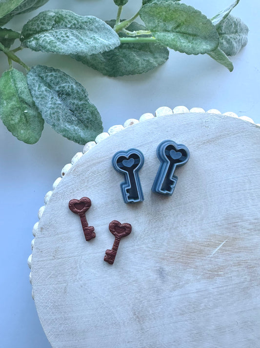 Heart Key Mirror Set | Polymer Clay Cutter