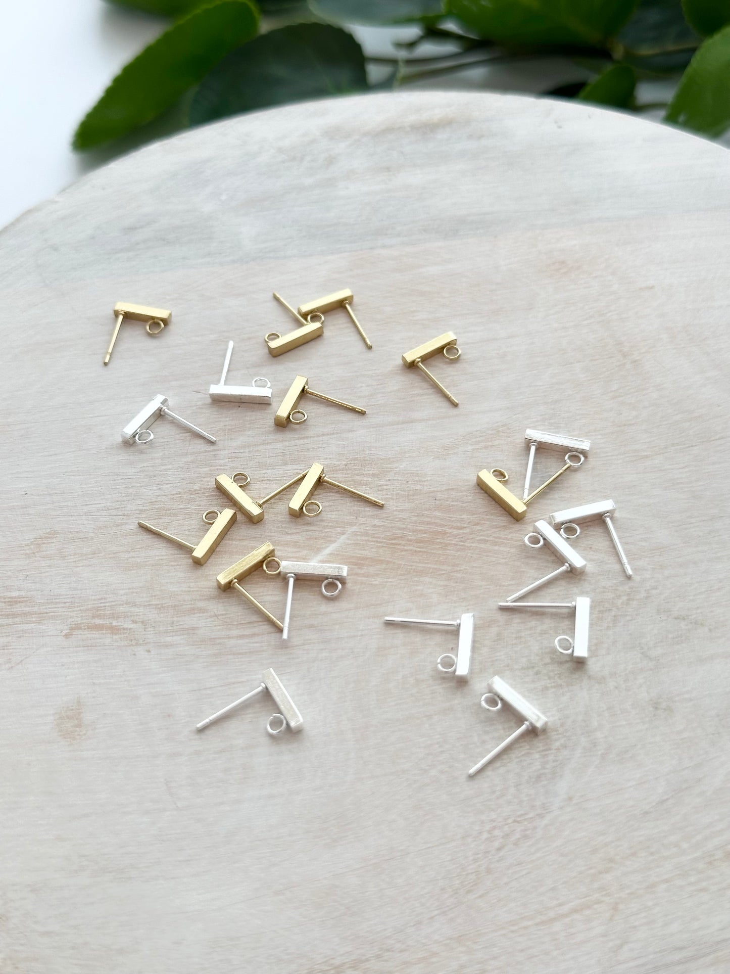 Mini Bar Earring Post - Gold or Silver (10pc)