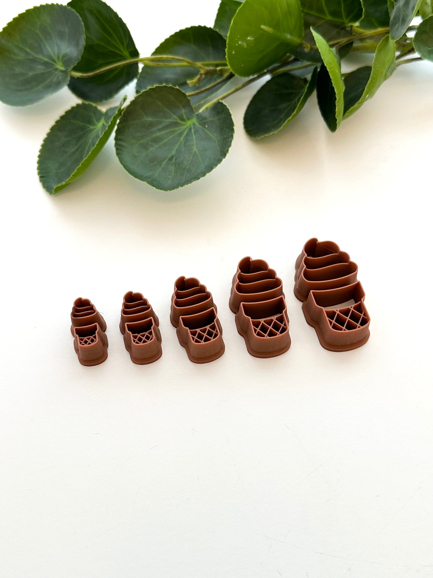 Swirled Ice Cream Cone Set | Polymer Clay Cutter