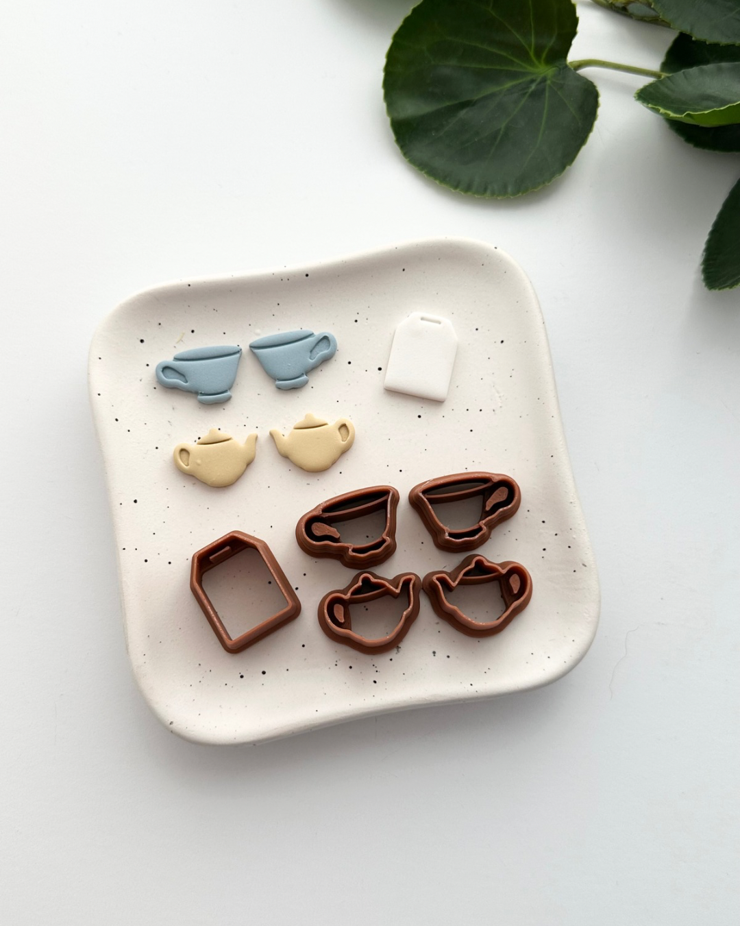 Tea Party Biggie Stud Pack (5pc) | Polymer Clay Cutter