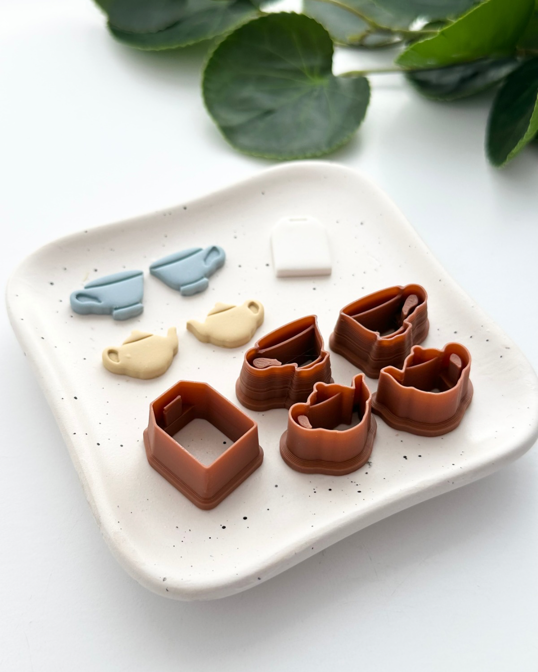 Tea Party Biggie Stud Pack (5pc) | Polymer Clay Cutter