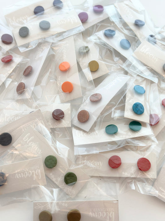 Mystery Circle Studs | Polymer Clay Earrings