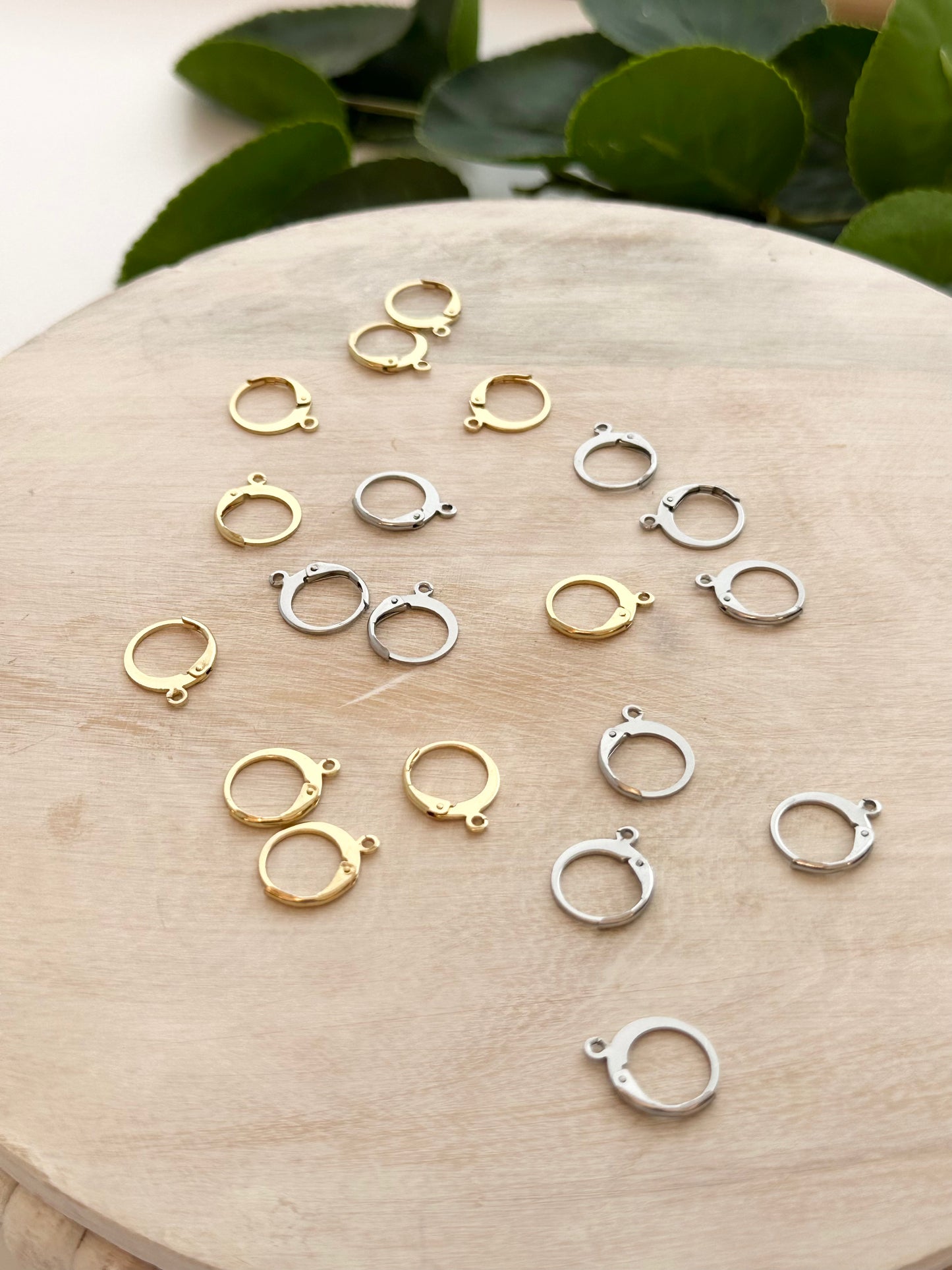 Huggie Leverback Earring Post - Gold or Silver (10pc)