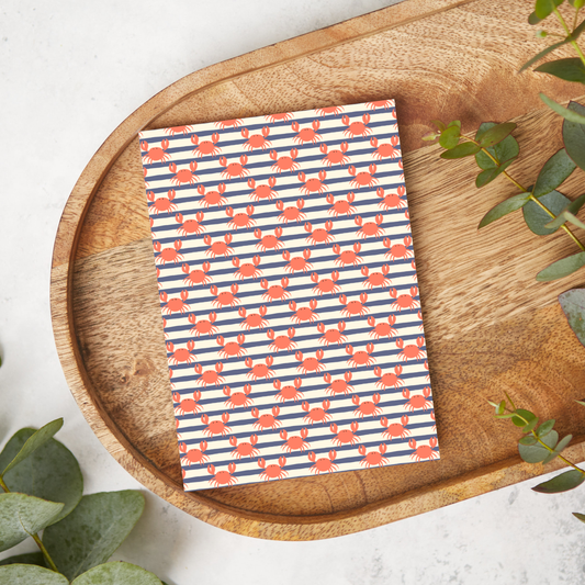 Red Crabs on Navy Stripes | AG027 | Image Transfer Paper