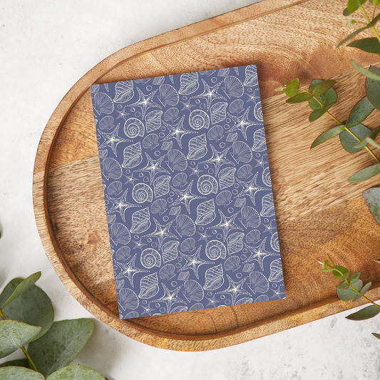 Cream on Navy Shell Line Art | AG034 | Image Transfer Paper