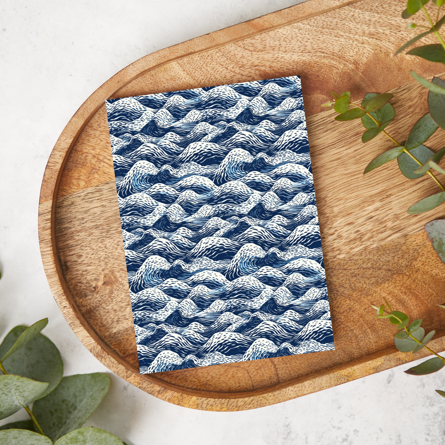 Blue Sketched Waves | JN039 | Image Transfer Paper