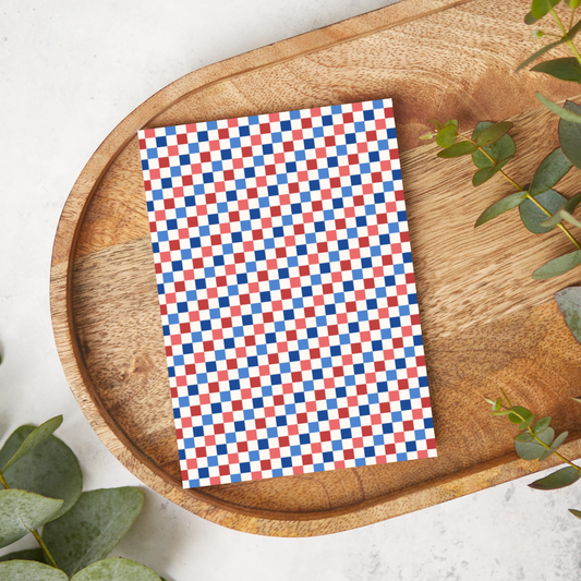 Red, White, and Blue Checkerboard | AP013 | Image Transfer Paper