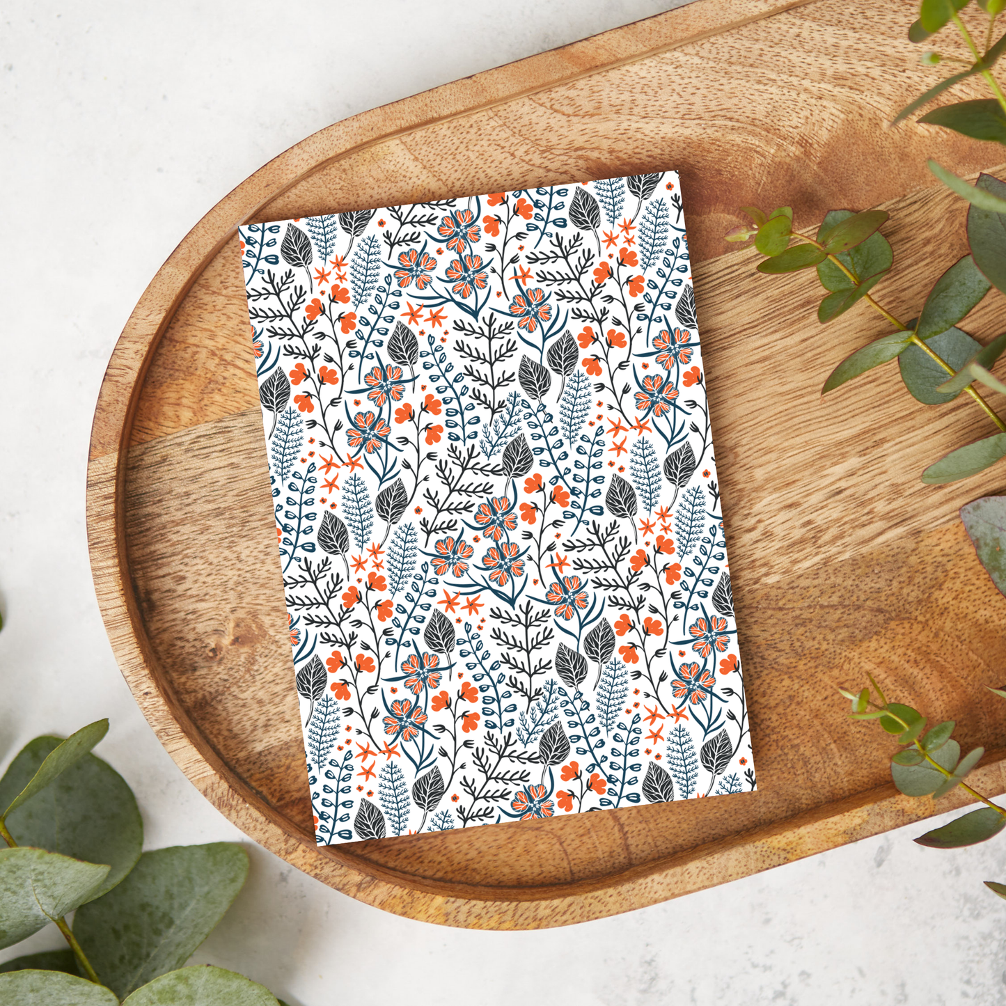 Simple Blue and Orange Botanicals | FL081 | Image Transfer Paper