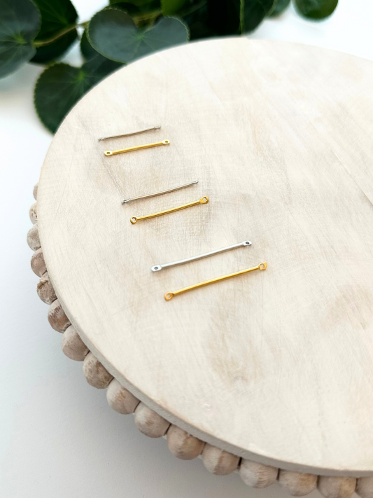 Bar Connector Charm - 25mm, 30mm, 35mm - Gold or Silver (10pc)