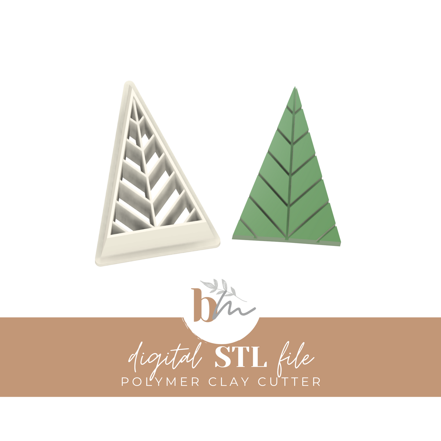 Chevron Christmas Tree - 5 Sizes | Digital STL File | Polymer Clay Tools & Cutters