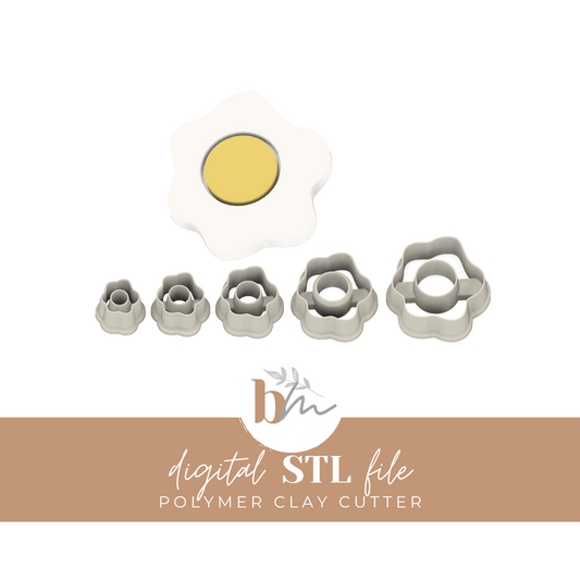 Fried Egg - 5 Sizes | Digital STL File | Polymer Clay Tools & Cutters