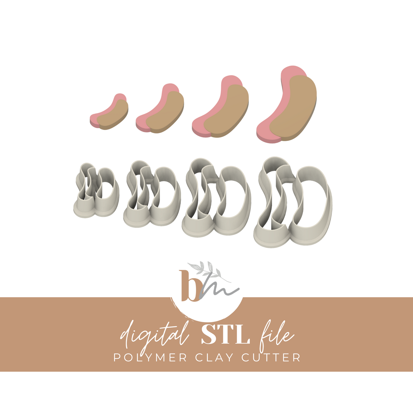Hot Dog Set - 4 Sizes | Digital STL File | Polymer Clay Tools & Cutters