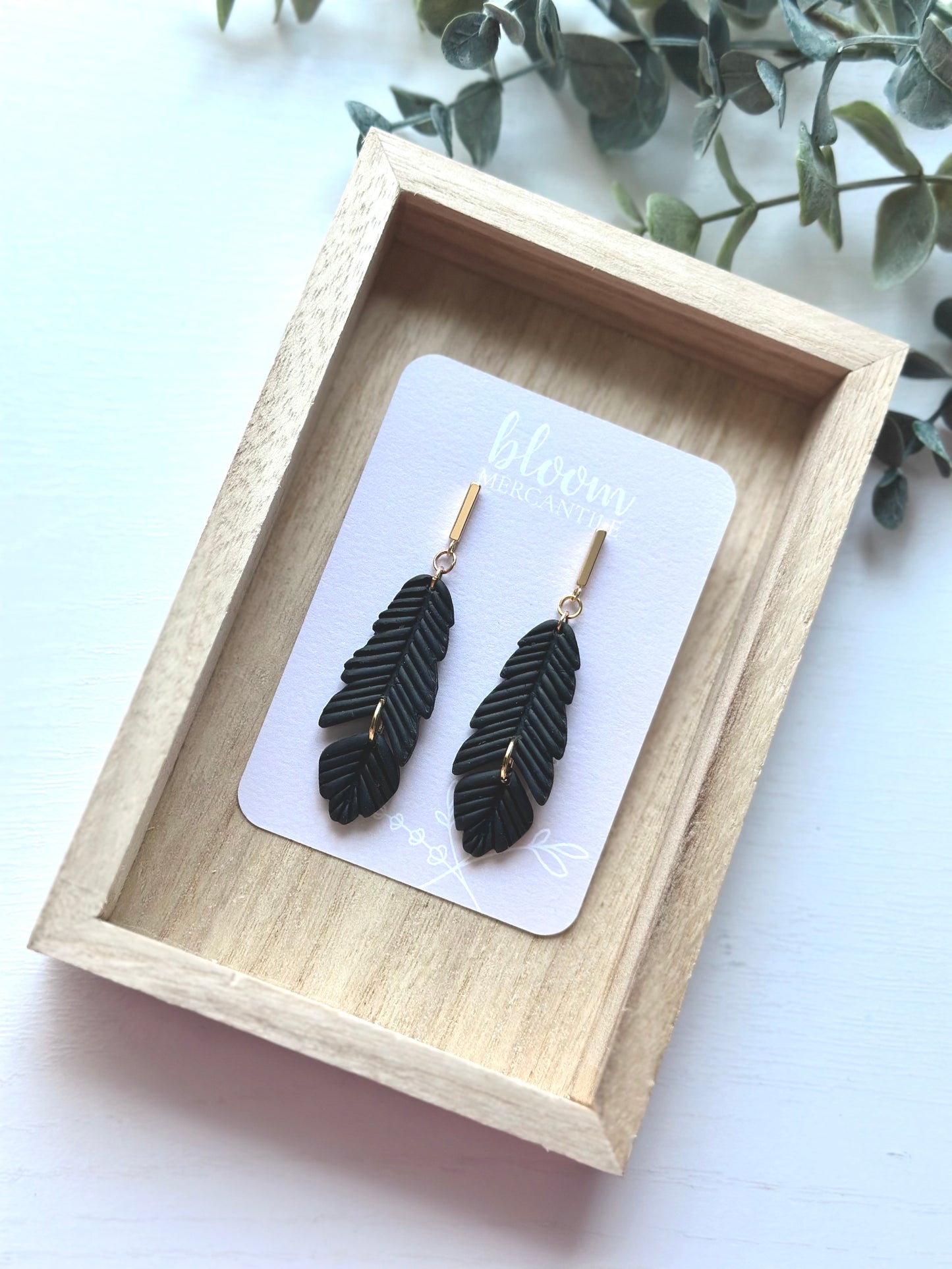 Black Feather Dangles
