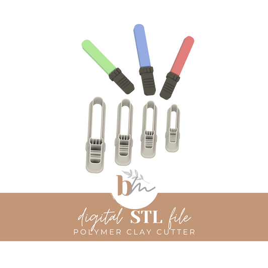 Light Sword - 4 Sizes | Digital STL File | Polymer Clay Tools & Cutters