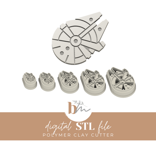 Allies Fighter Ship - 5 Sizes | Digital STL File | Polymer Clay Tools & Cutters