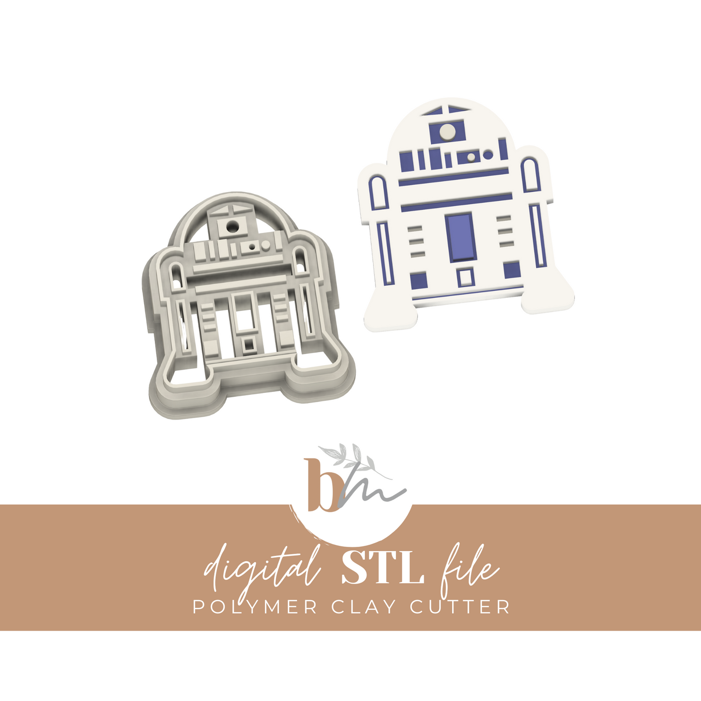 Short White Robot - 3 Sizes | Digital STL File | Polymer Clay Tools & Cutters