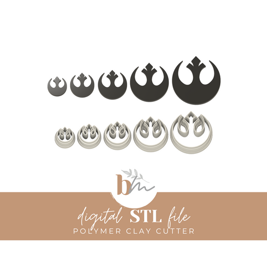 Rebel Allies Symbol - 5 Sizes | Digital STL File | Polymer Clay Tools & Cutters
