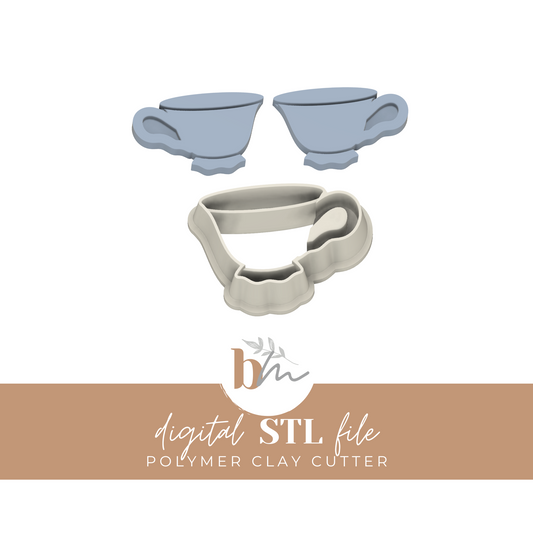 Teacup - 6 Sizes | Digital STL File | Polymer Clay Tools & Cutters