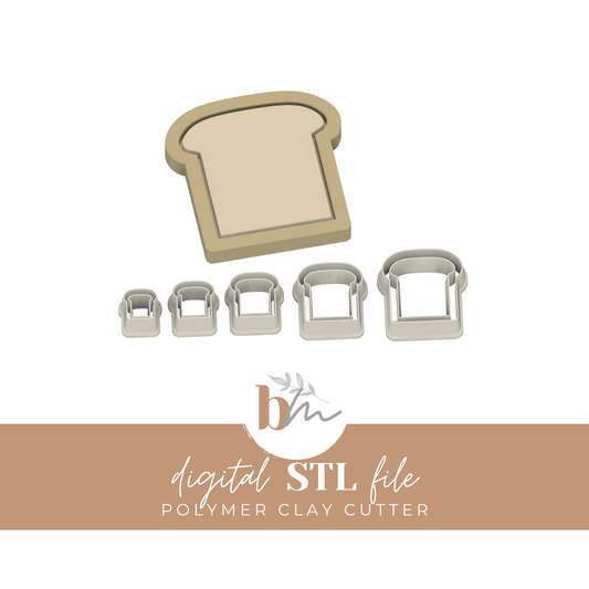 Toast - 5 Sizes | Digital STL File | Polymer Clay Tools & Cutters