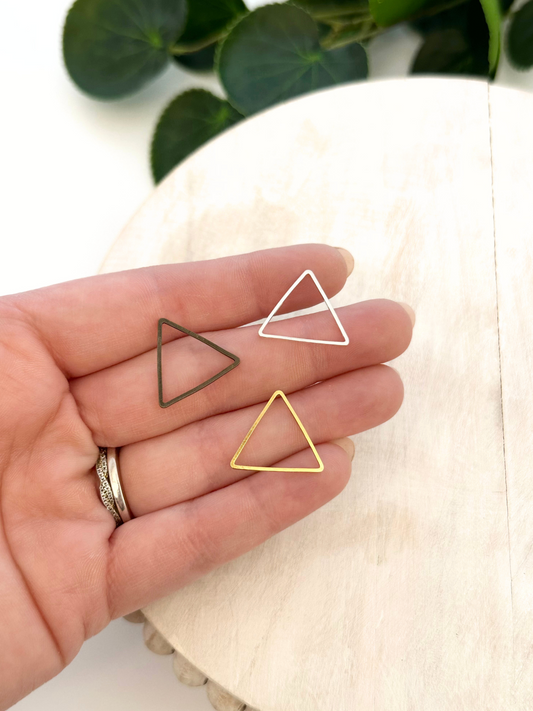 Triangle Bezel Charm - Gold, Silver, Antique Bronze (10pc)
