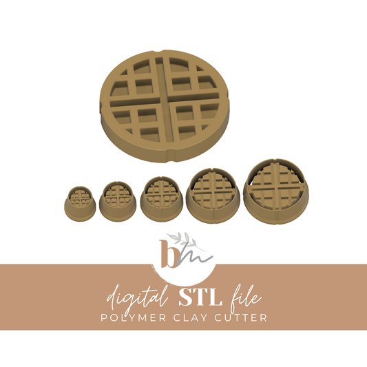 Waffles - 5 Sizes | Digital STL File | Polymer Clay Tools & Cutters