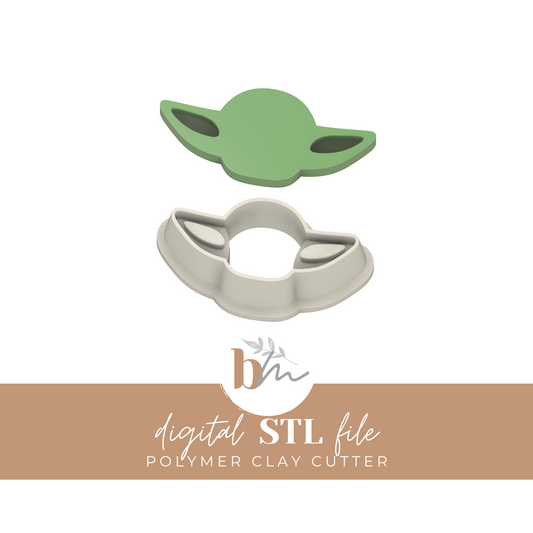 Wise Little Green Alien - 6 Sizes | Digital STL File | Polymer Clay Tools & Cutters