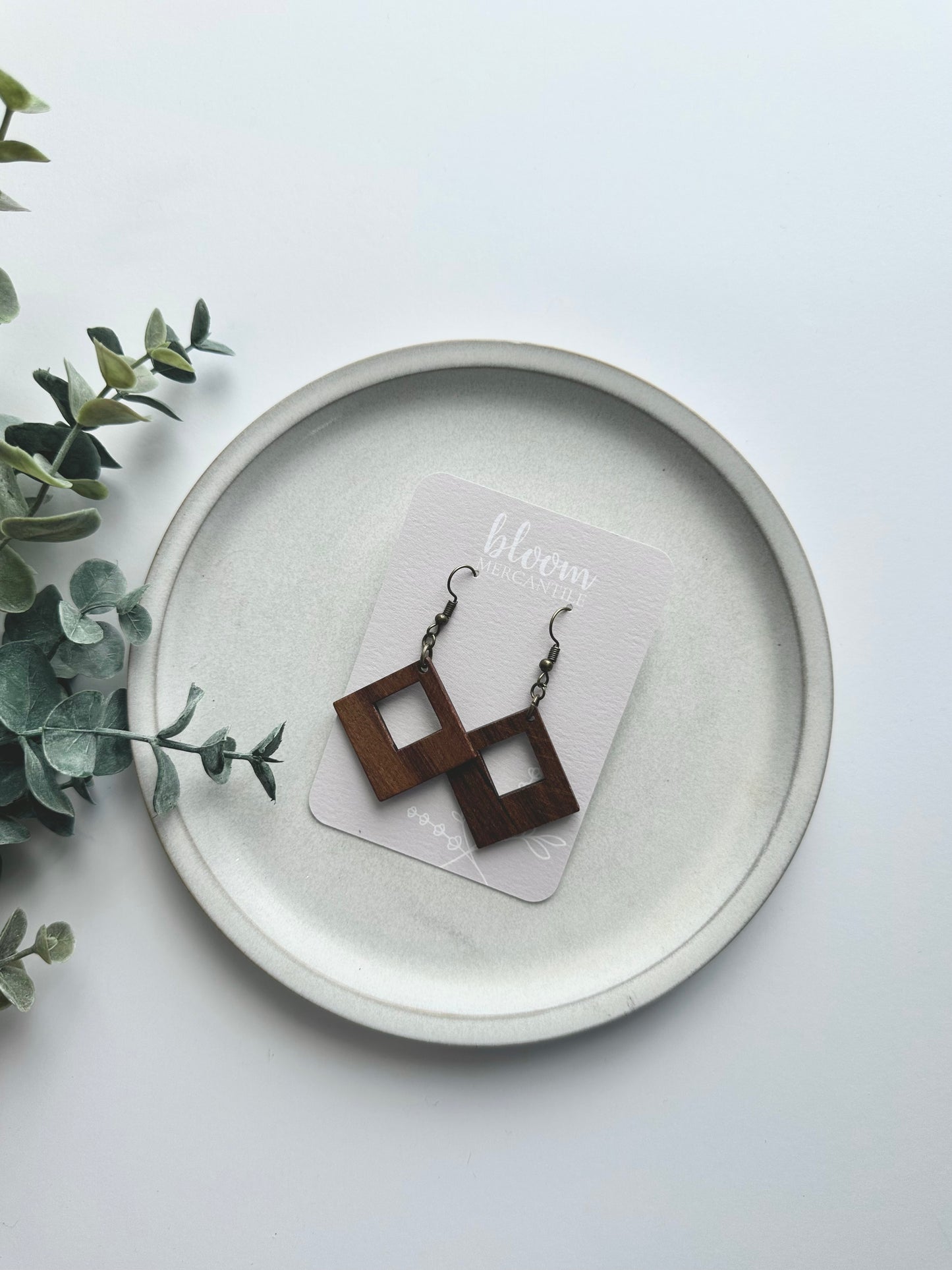 Wood Diamond Cut-Out Dangles