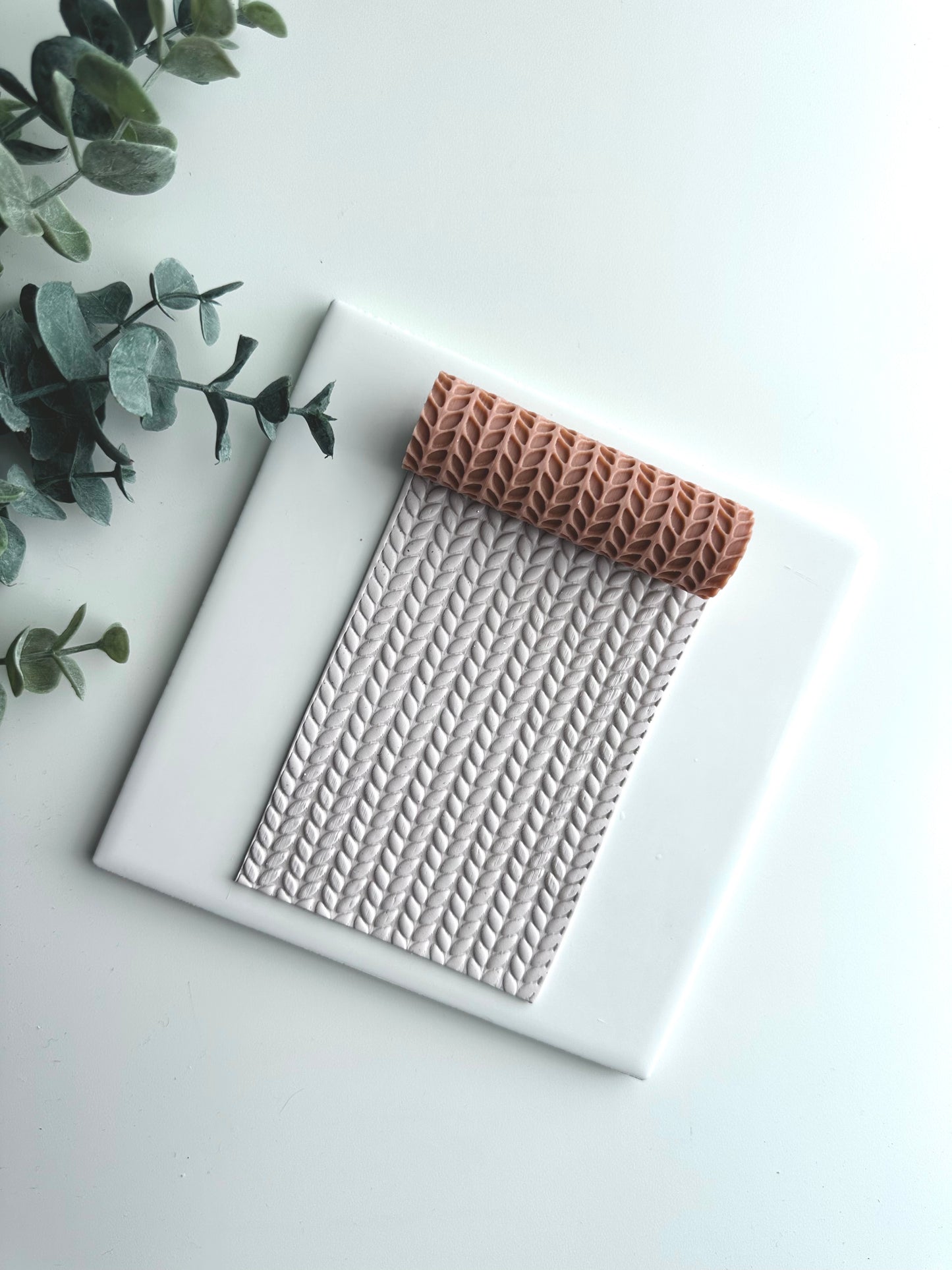 Knit Leaves | Polymer Clay Texture Roller