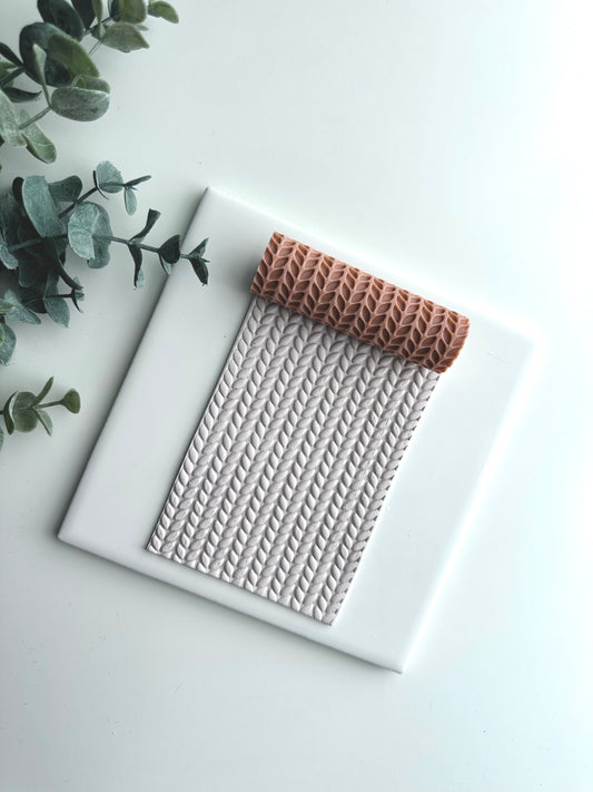 Knit Leaves | Polymer Clay Texture Roller
