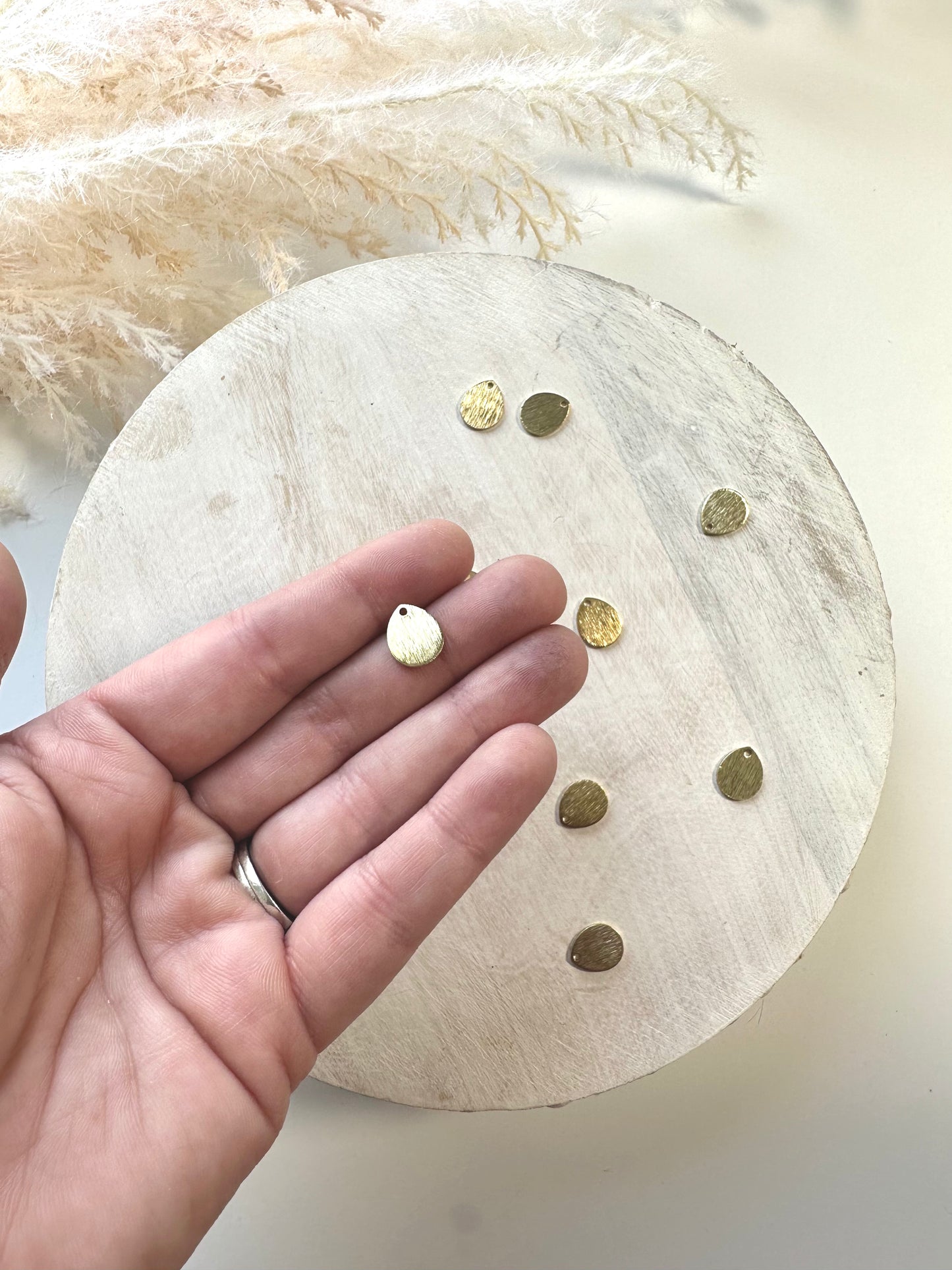 Brushed Gold Teardrop Charm - Gold or Silver (10pc)