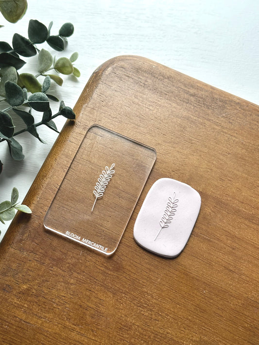 Rounded Leaf Stem | Acrylic Texture Tile