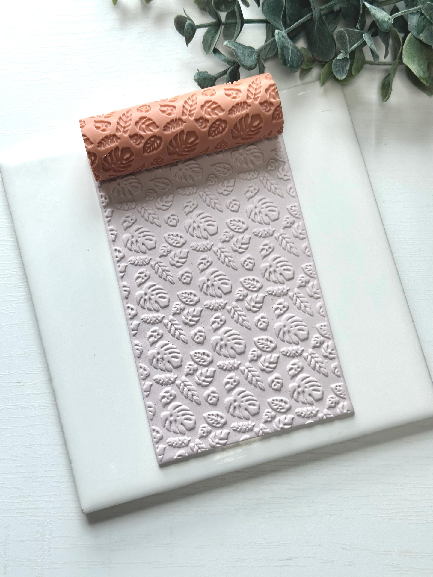Monstera & Tropical Leaves | Polymer Clay Texture Roller