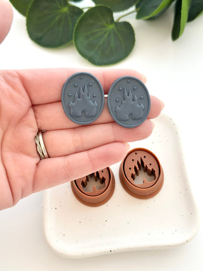 Debossed Princess Castle Oval (Mirror Set) | Polymer Clay Cutter